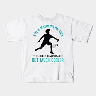 Cool badminton guy Kids T-Shirt